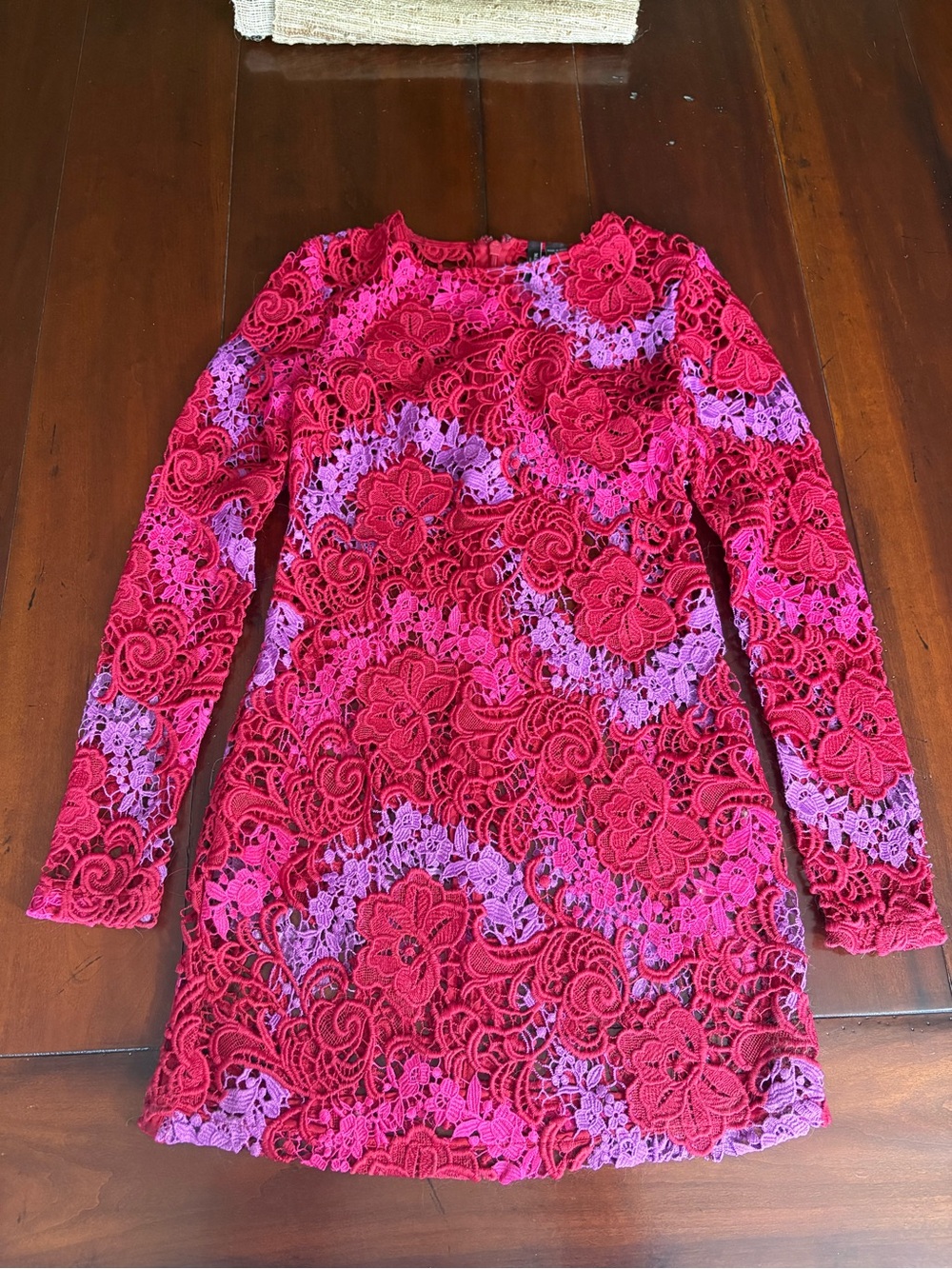 Marciano Long Sleeve Lace Mini Dress
